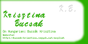 krisztina bucsak business card