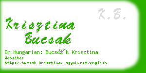 krisztina bucsak business card